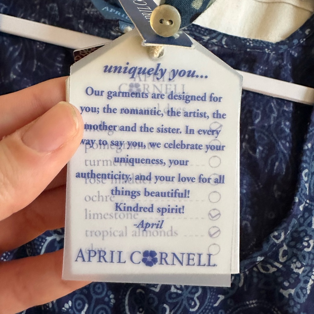 April Cornell Navy Azure Block Print Dress - Picture 9 of 10
